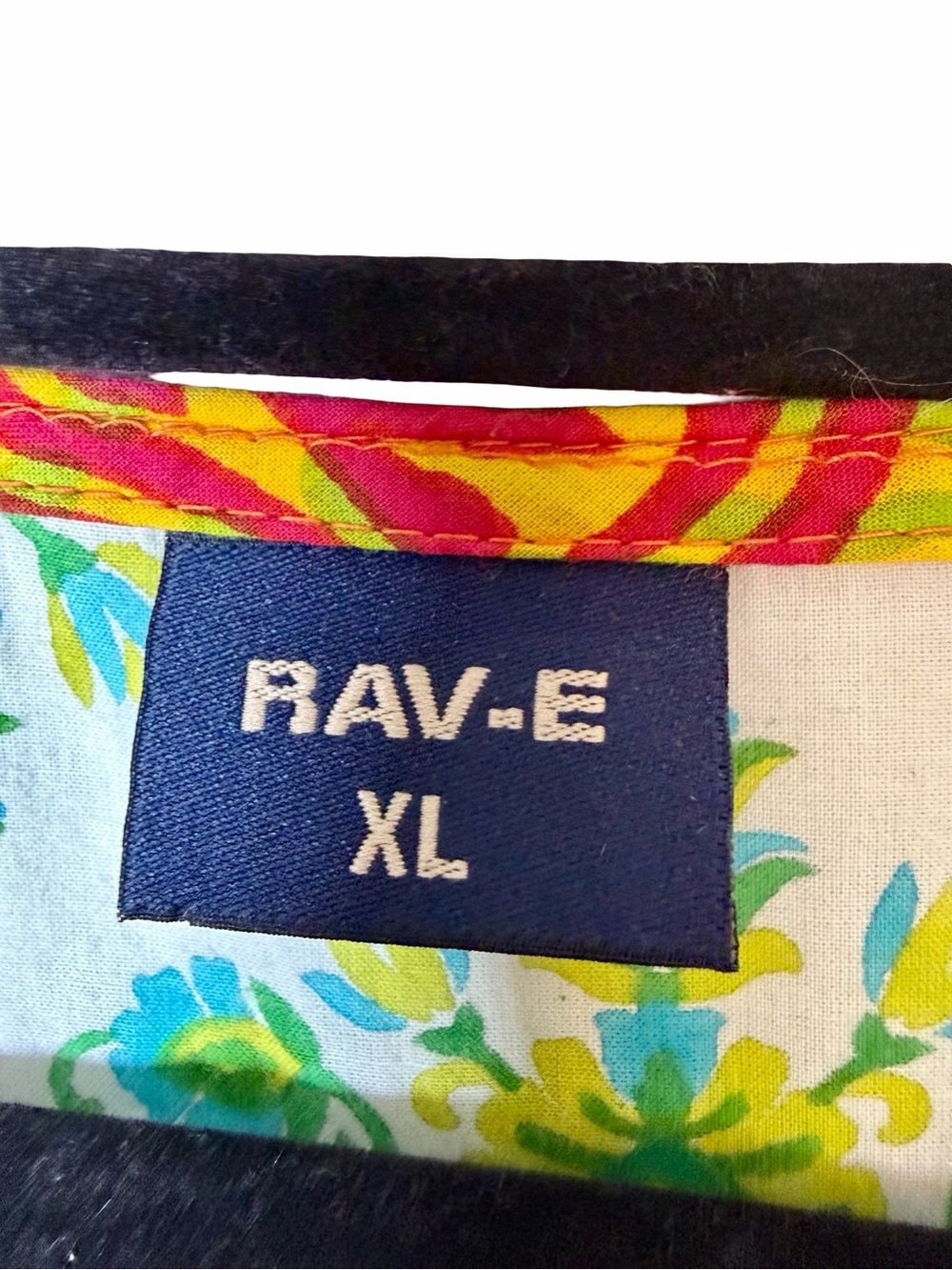 RAV-E Colorful Tiered Midi Dress XL Boho Art to Wear Button Front Resort - Picture 13 of 15